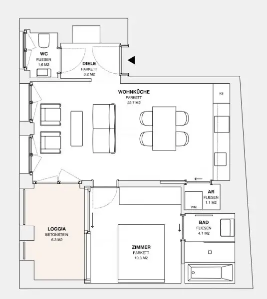 ++MOLLARD 50++ hochwertige 2-Zimmer-Wohnung mitten im Herzen der Stadt