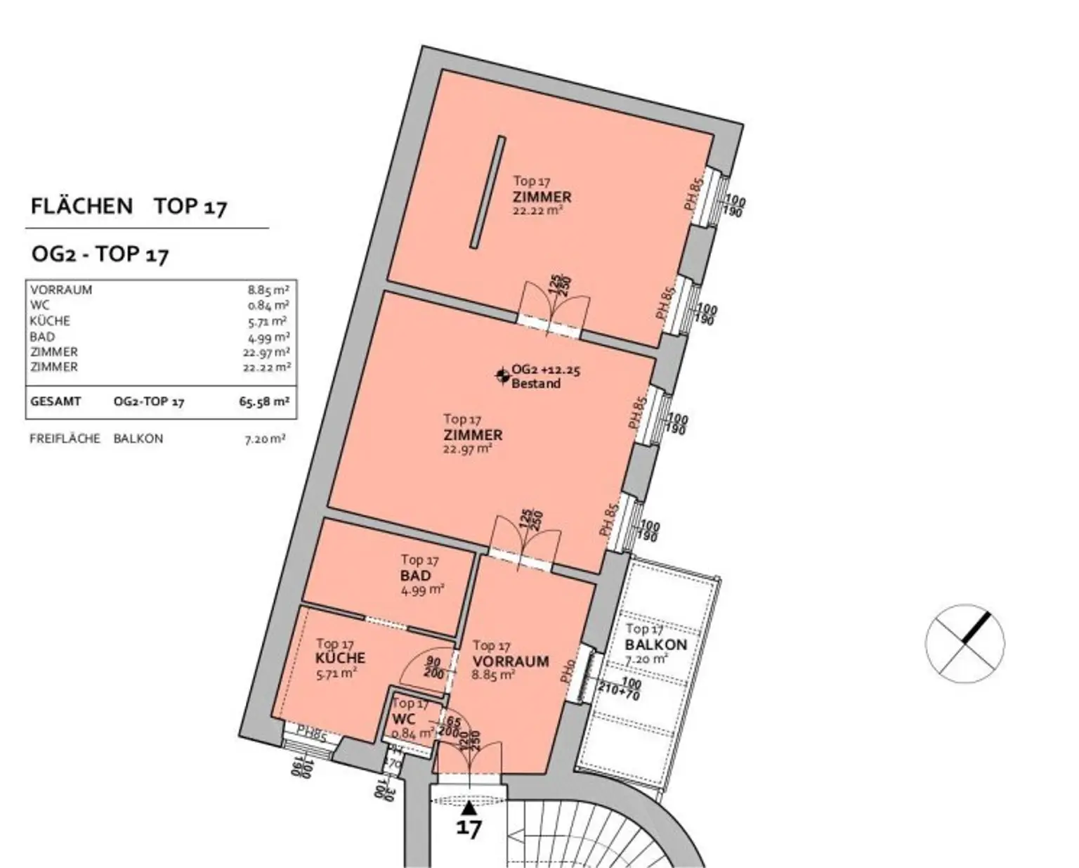 Exklusive Altbau-Residenz mit modernster Technik – hofseitige 2-Zimmerwohnung mit Balkon beim Naschmarkt