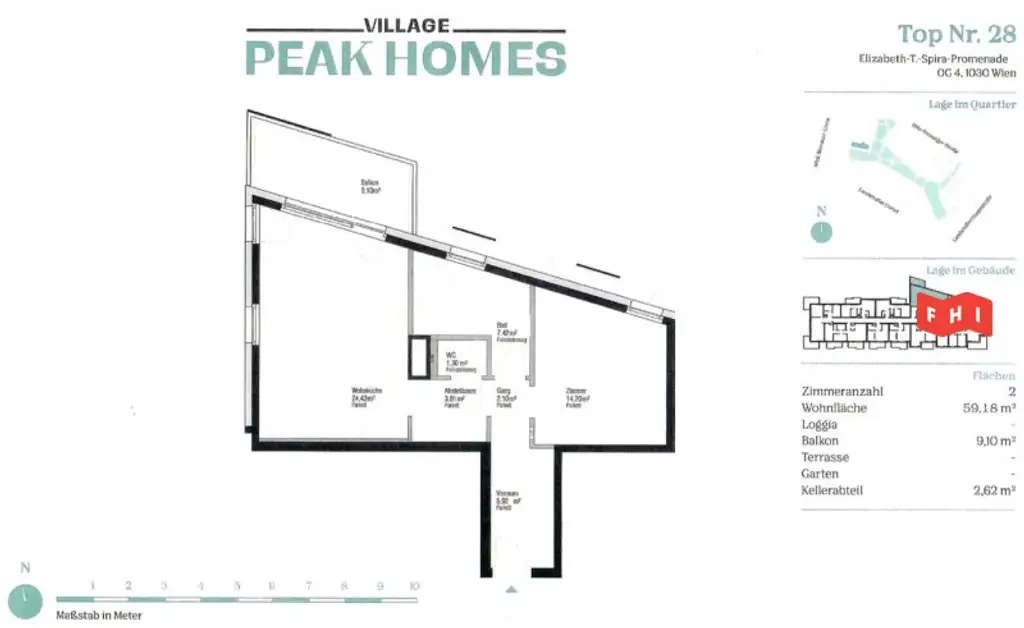 Energieeffizienter 59m² Terrassen-Erstbezug mit Erdwärme, Photovoltaik, Deckenkühlung u. weitläufiger Gemeinschaftsterrasse Nähe Schloss Belvedere