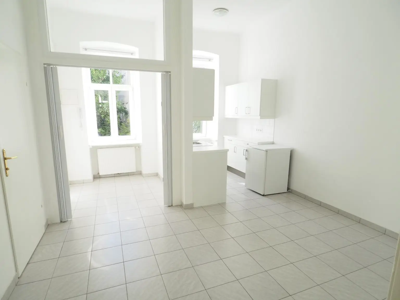Blick gegen Wohnküche und Vorraum