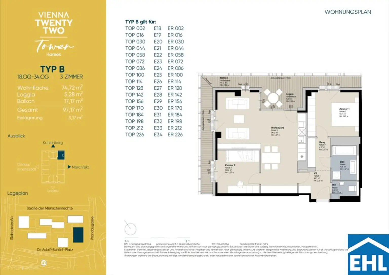 3-Zi.-Erstbezug mit Loggia & Donaublick | TOWER HOMES