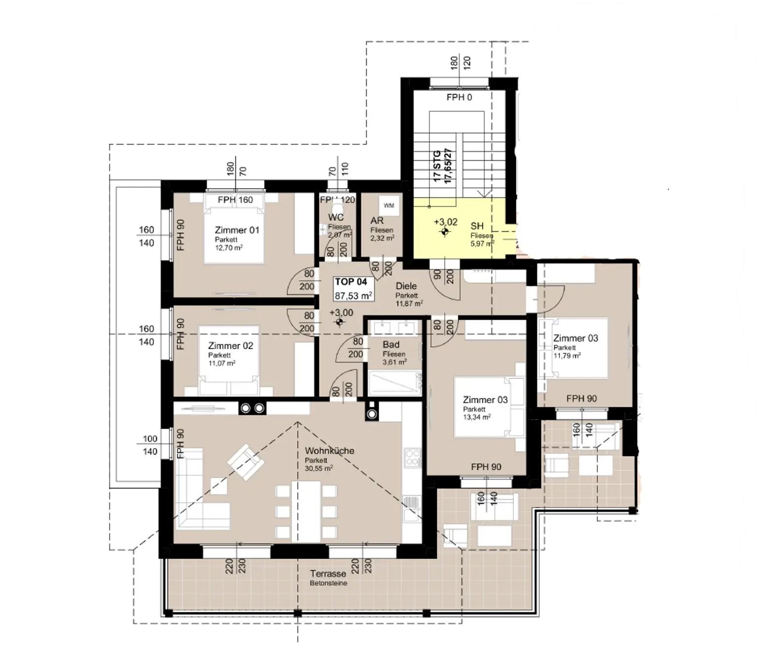 Grundriss Top4 99,3m²