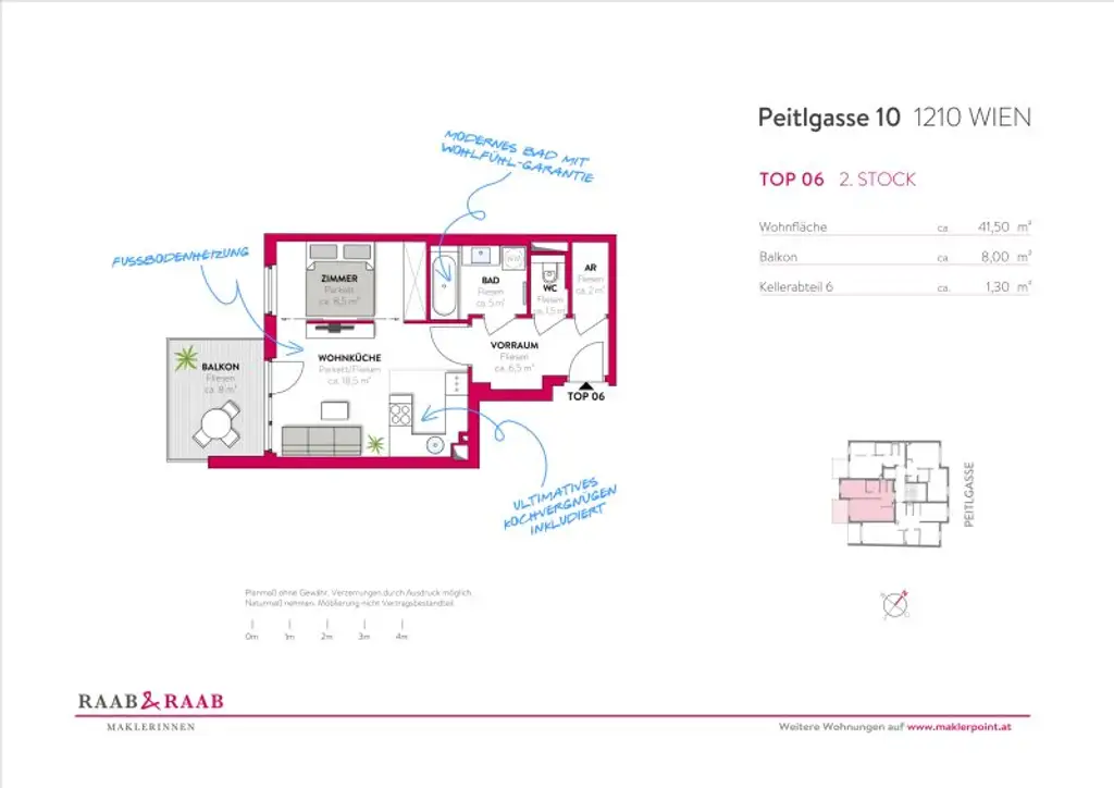 ZUM VERKAUFEN! Attraktive Kapitalanlage: Vermietete charmante Kleinwohnung mit großzügigem Balkon und Tiefgaragenstellplatz! Nähe U6 Spitz!