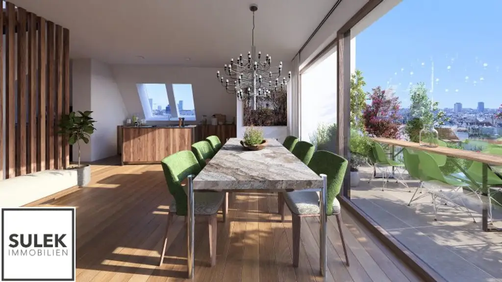 Einzigartige 105 m² große Dachgeschoss Wohnung mit Fernblick // zentrale Lage 1040 // Planstudie DG Ausbau