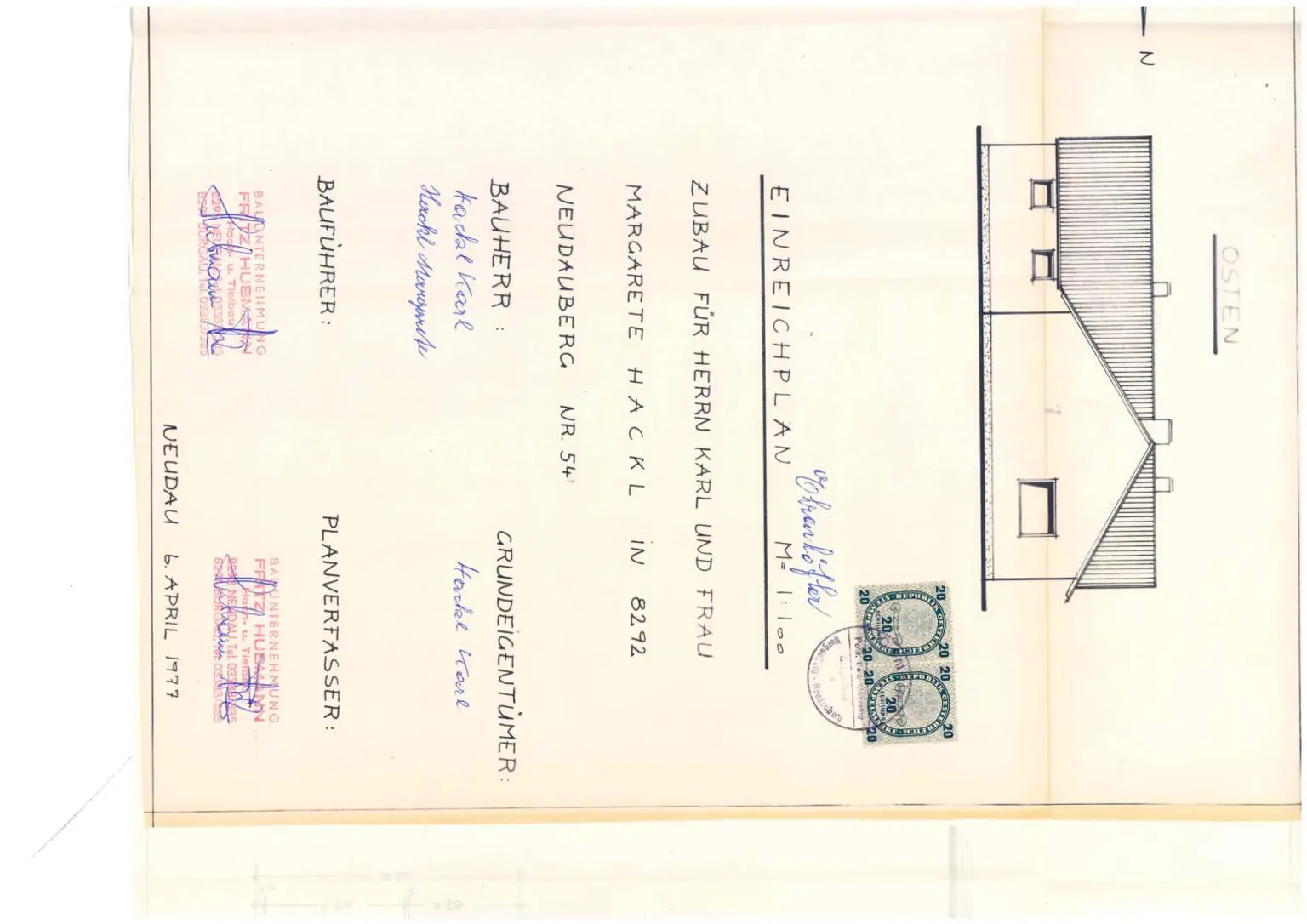 Plan 1977 Zubau Gemeindestraße 1_0