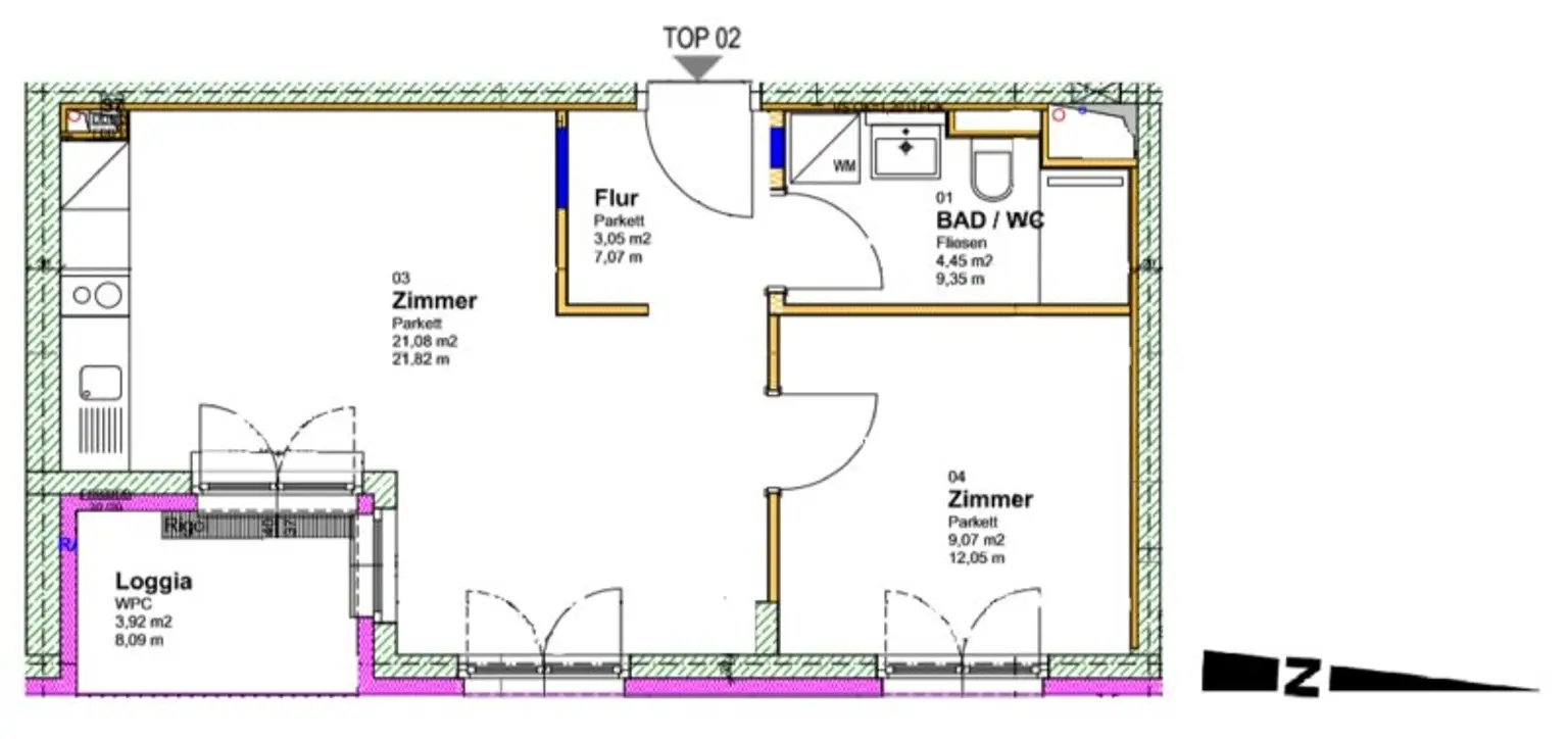 Kompakte 2-Zimmer Wohnung in ruhiger Lage ab dem 01.11.2025