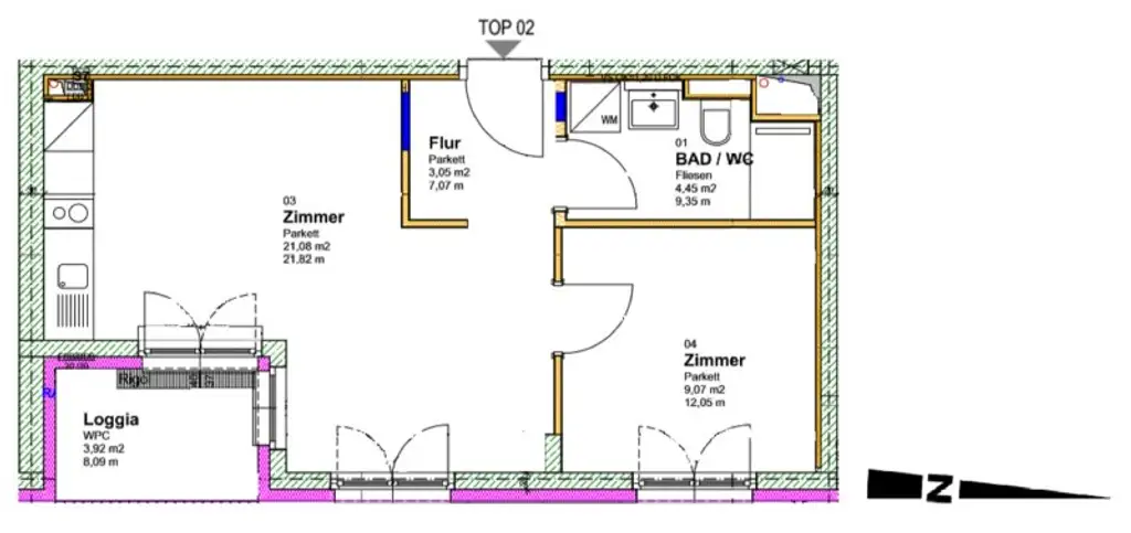 Kompakte 2-Zimmer Wohnung in ruhiger Lage ab dem 01.11.2025