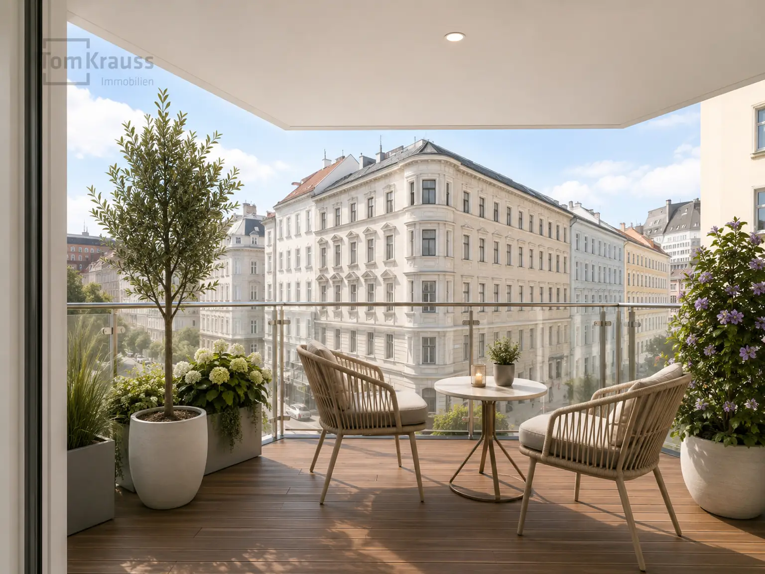 Musterwohnung Balkon KI Staging
