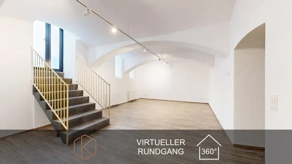 Renovierte, attraktive Werkstatt | 2 Zimmer - 80 m² | Küche & Badezimmer | Nähe Aumannplatz