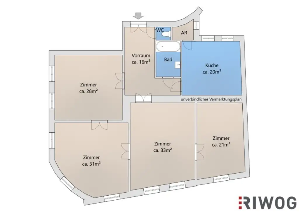 Topsanierte 4-Zimmer Stilaltbauwohnung | sehr hell | 154m² | ca. 4m Raumhöhe | Luftwärmepumpe
