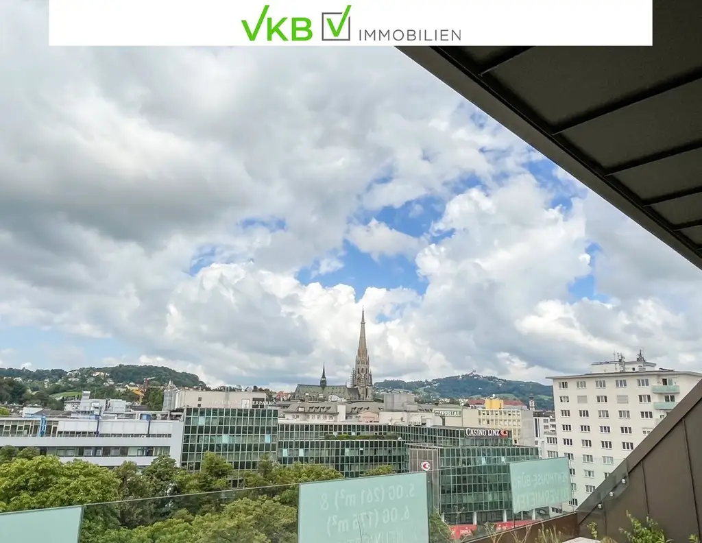 Exklusiv: Klimatisiertes Penthouse-Büro mit Dachterrasse