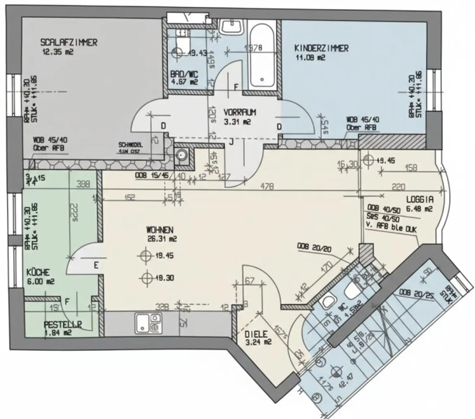 Grundriss der Wohnung