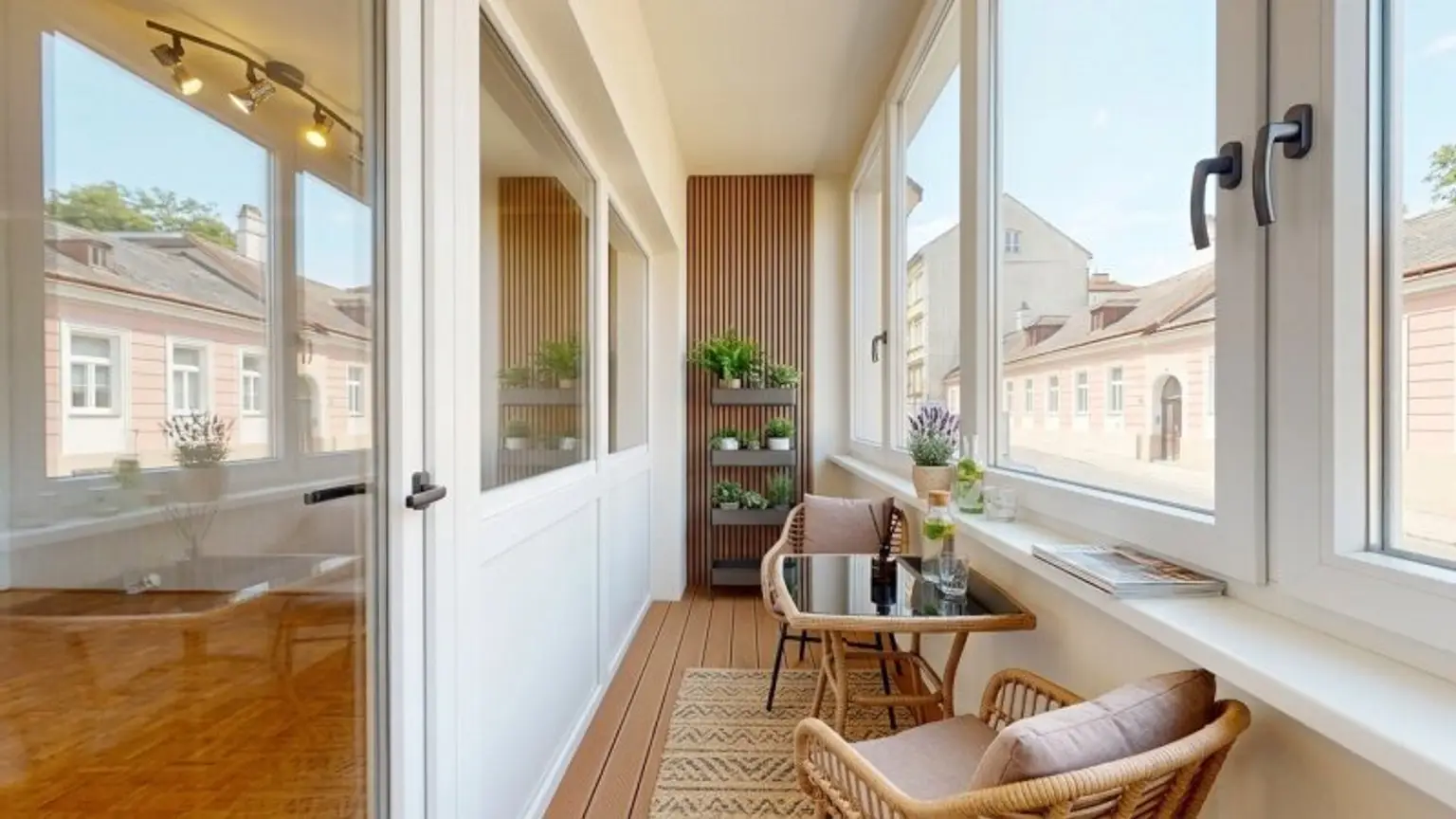 Beispielbild möblierte Loggia - KI generiert