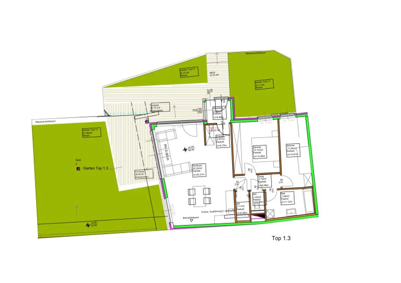 Sehr schöne Familienwohnung mit Terrasse und  großer Gartenfläche (T 1.3 /  EG)