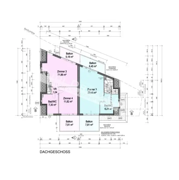 Dachgeschoß (Eckhaus - hellblau)