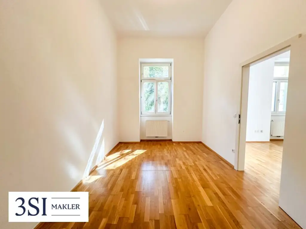 Großzügige Sonnenterrasse + absolute Privatsphäre - Helle 3-Zimmer-Wohnung in eleganter Altbauliegenschaft im 3. Bezirk