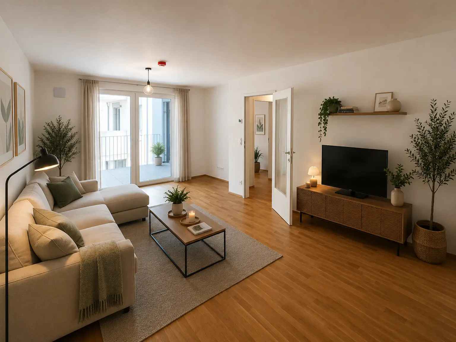 Wohnzimmer Staging KI