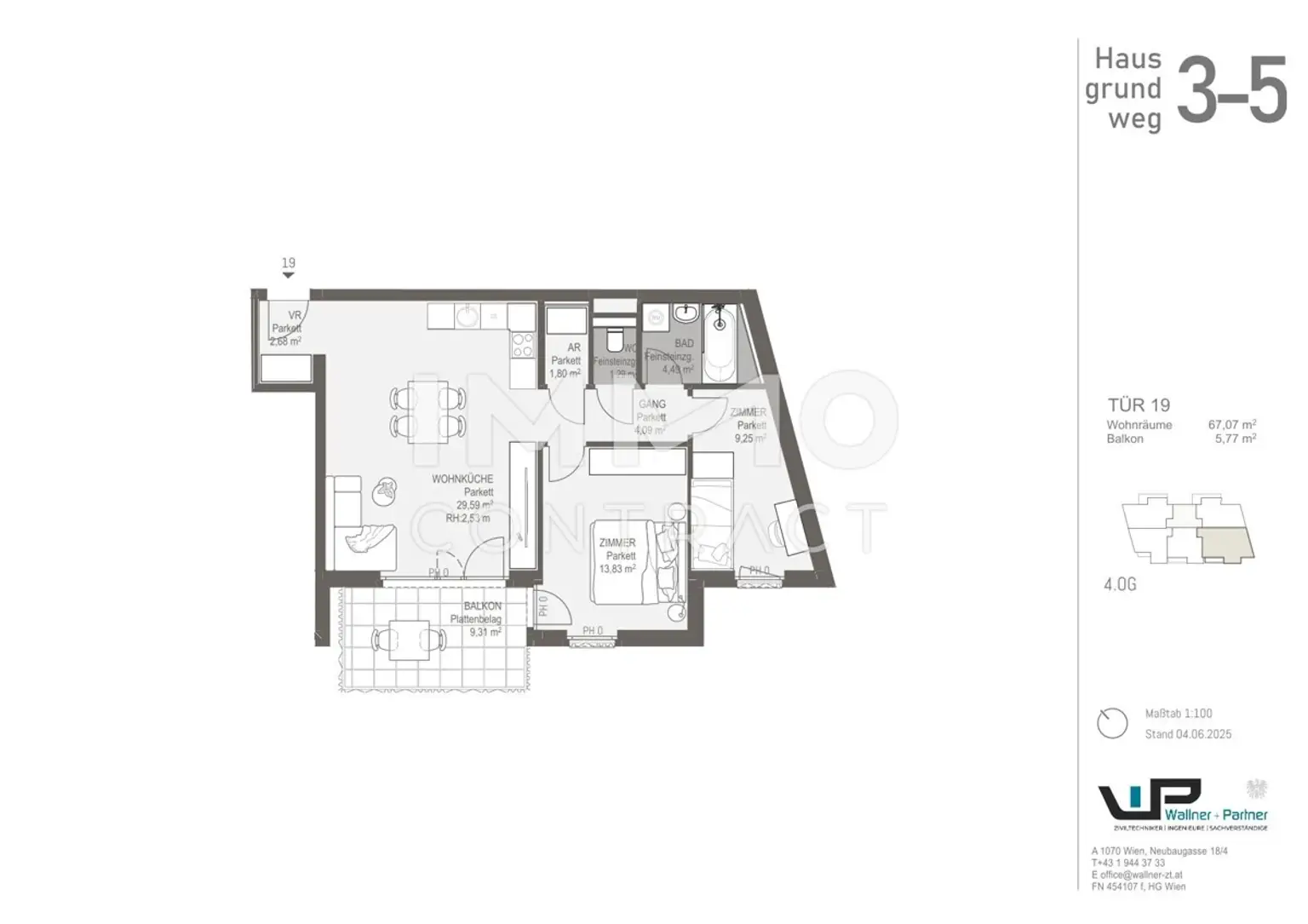 Wohnkomfort pur – 3-Zimmer-Erstbezugswohnung mit Freifläche