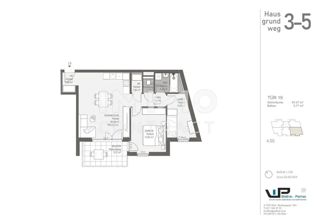 Wohnkomfort pur – 3-Zimmer-Erstbezugswohnung mit Freifläche