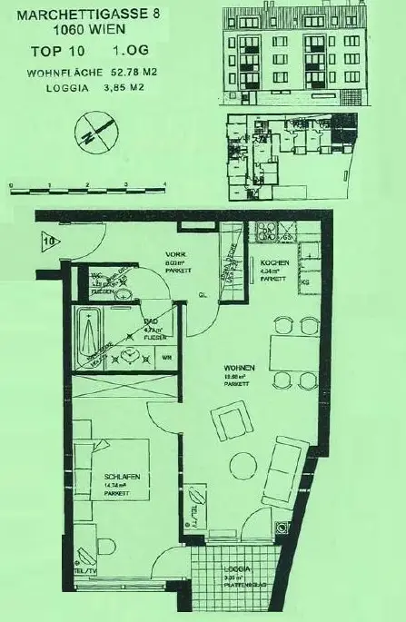 Moderne 2-Zimmer-Wohnung mit Loggia und optimaler Verkehrsanbindung!