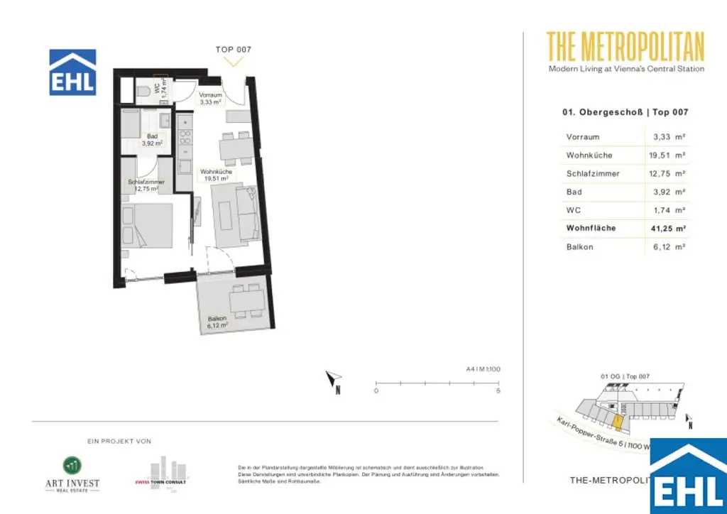 Sonnwendviertel: 2-Zimmer-Wohnung mit Balkon – Fitnessraum, Co-Working & Rooftop-Terrasse inklusive!