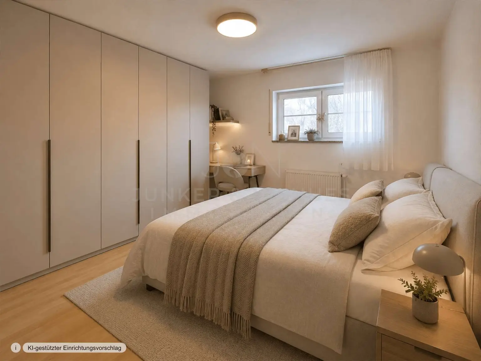 Schlafzimmer mit Möblierungsvorschlag