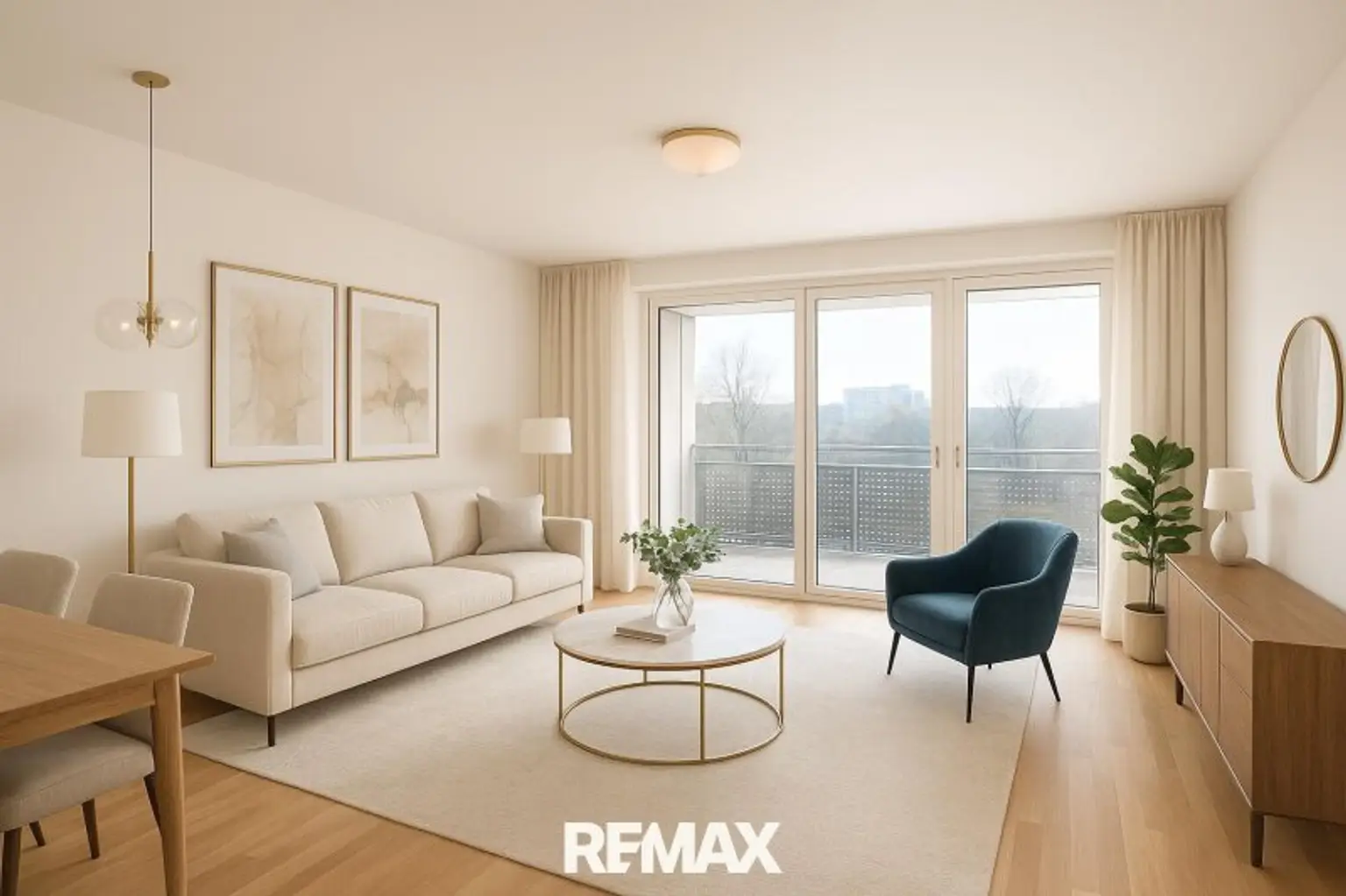 Wohn-Essbereich, Loggia, Homestaging