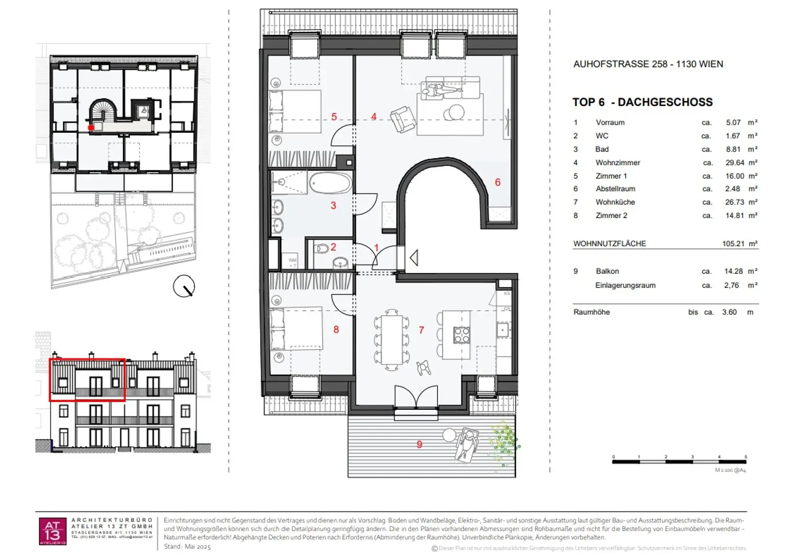 Penthousewohnung der Extraklasse: 4-Zimmer-Luxusresidenz mit 3,60m Raumhöhe und Balkon
