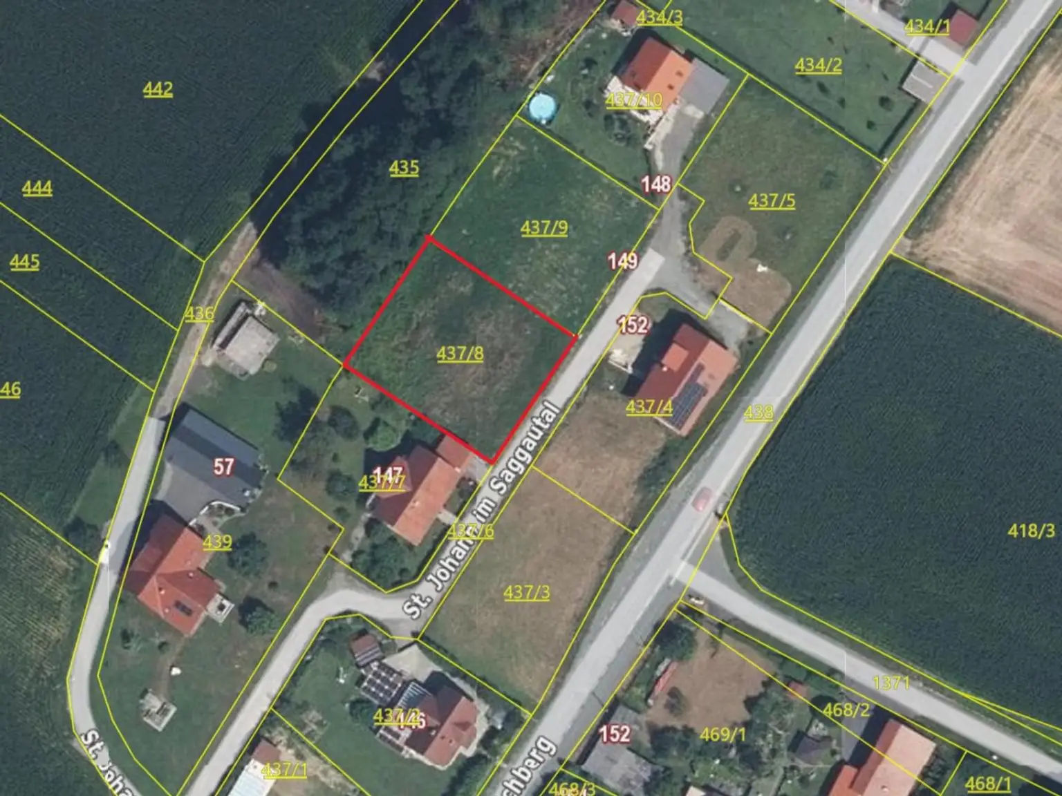 Grundstück im Saggautal: Sonnige Lage, Sackgassenzufahrt ,kein Bauzwang