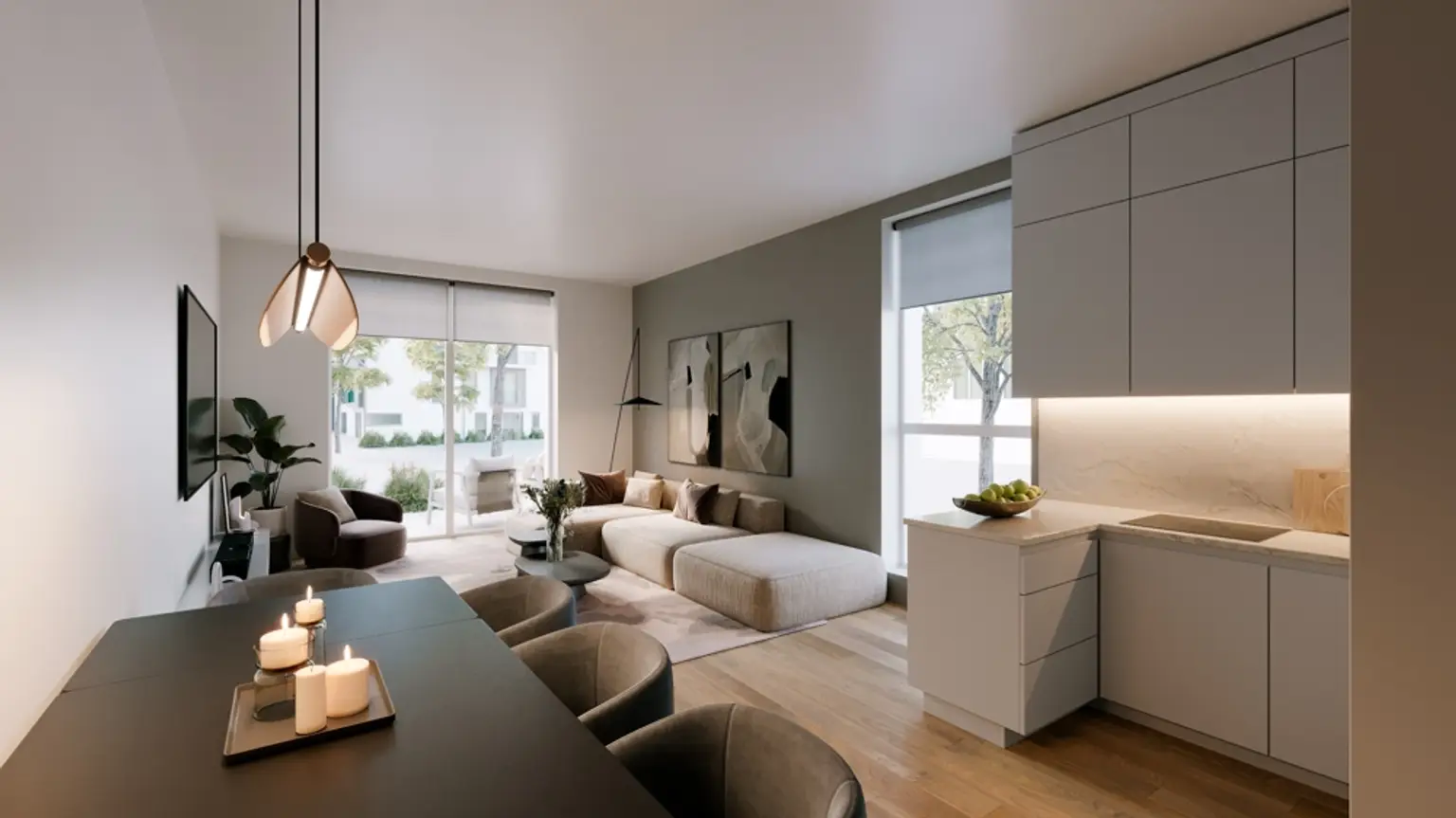 Wohnzimmer & Küche EG