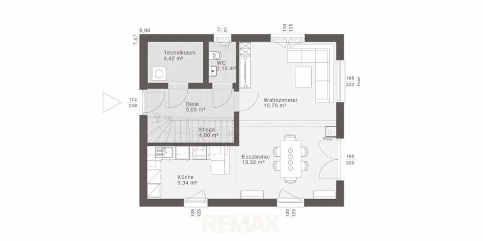 Grundriss EG ohne Erker