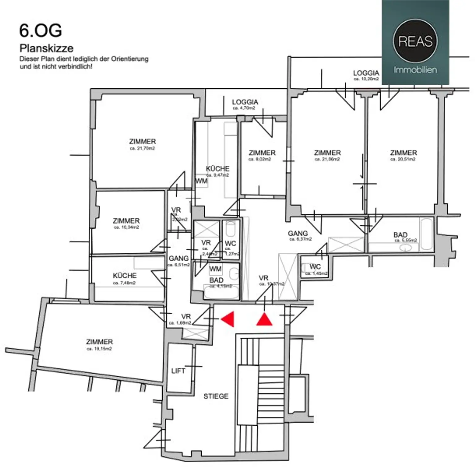 Wohnungspaket in Top-Innenstadtlage! 2 nebeneinander liegende Wohnungen mit 2 Loggien, neuen Fenstern und unverbautem Traumblick!