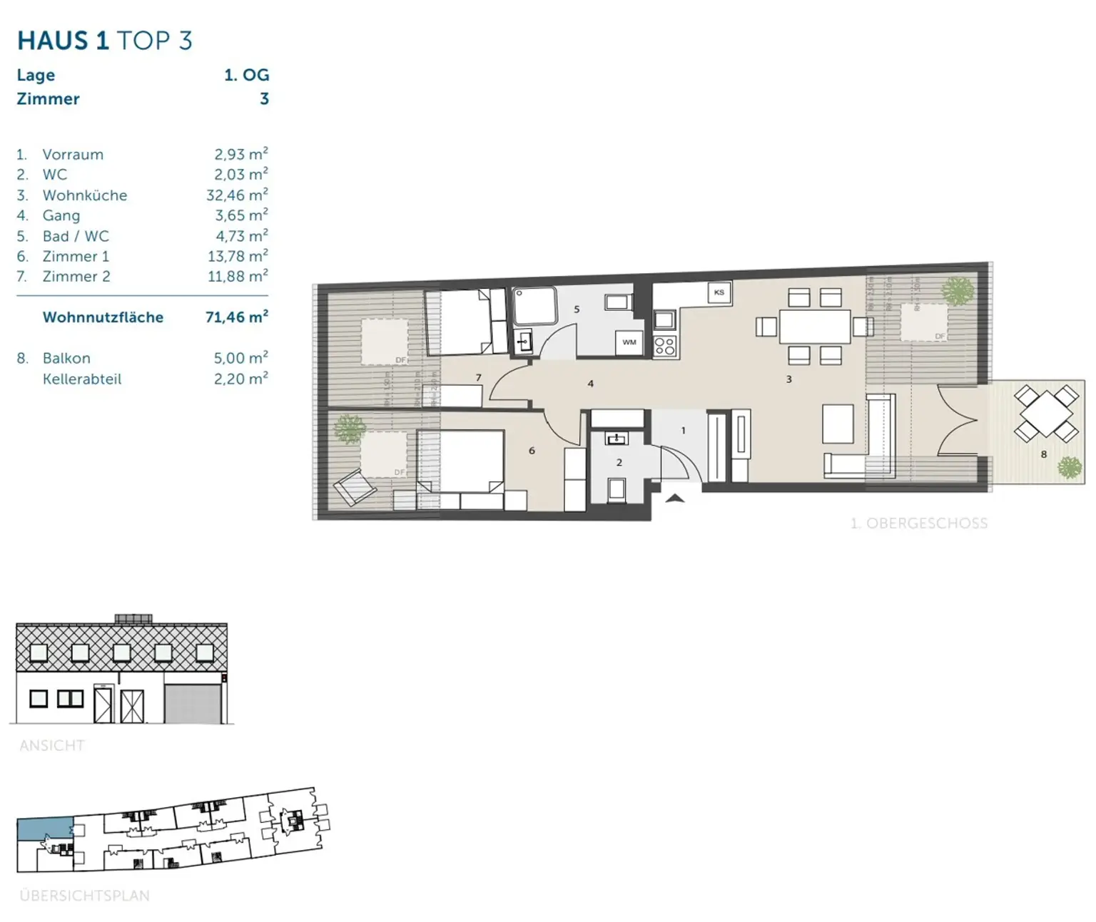 provisionsfreie, attraktive 3-Zimmer-Neubauwohnung mit Terrasse – Wohnen mit viel Licht & Freiraum