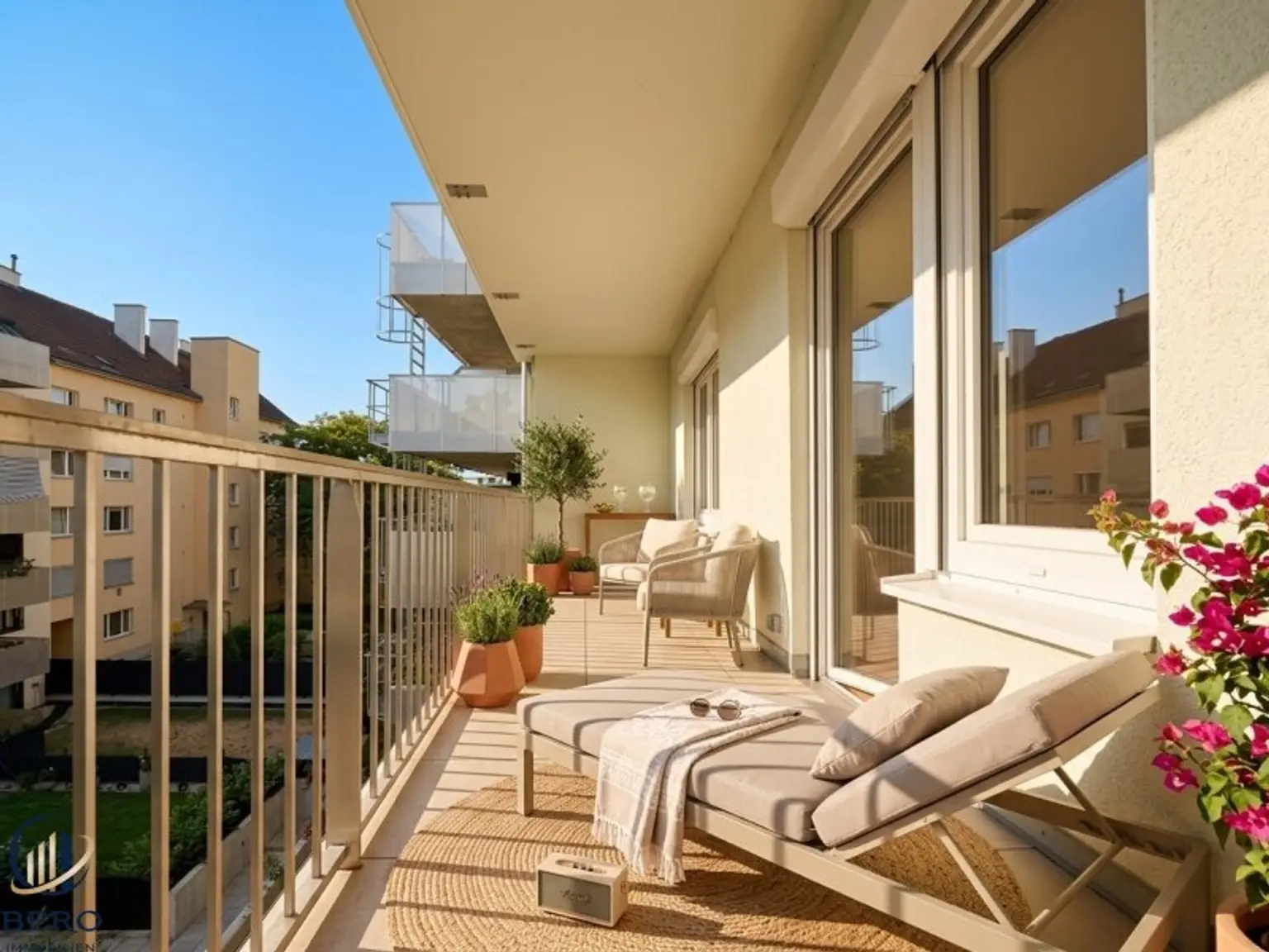 Balkon (mit KI möbliert)