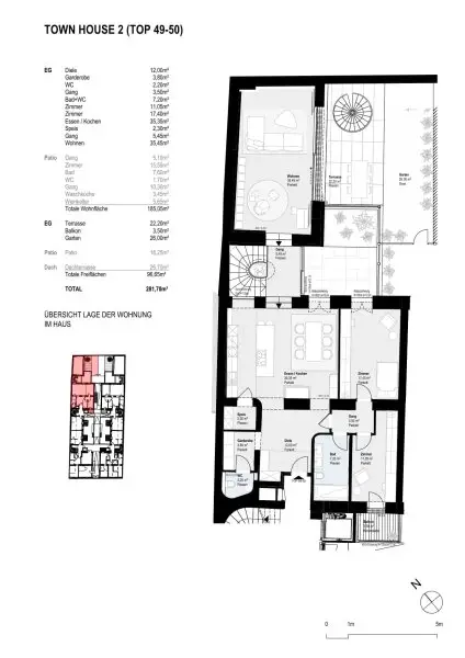 Traumhaftes, großzügiges Townhouse mit Garten und Dachterrasse in ruhiger Innenhoflage!