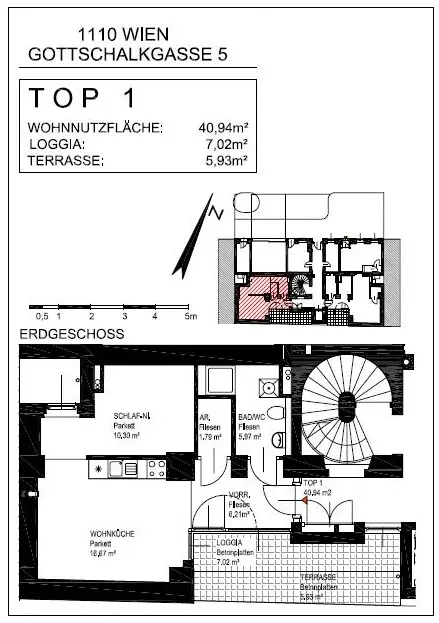 Unbefristete Vermietung - 1,5-Zimmerwohnung mit Terasse beim Enkplatz!