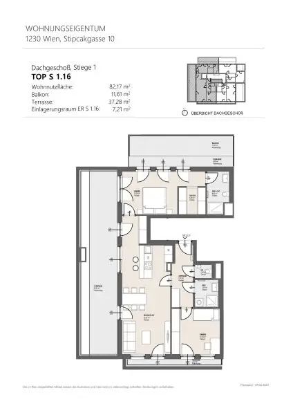 Traumhafte Dachgeschosswohnung in 1230 Wien – Erstbezug mit Balkon und Terrassen!
