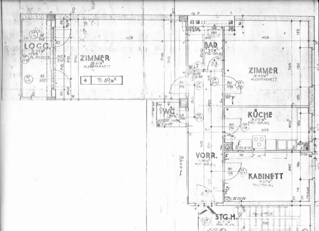 Loggiawohnung Nähe Quellenstraße - Wärmedämmung und niedrige Haus - BK