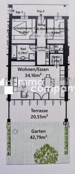 Großzügige 3-Zi-Gartenwohnung mit Küche - inkl. 2 KFZ-Stellplätze