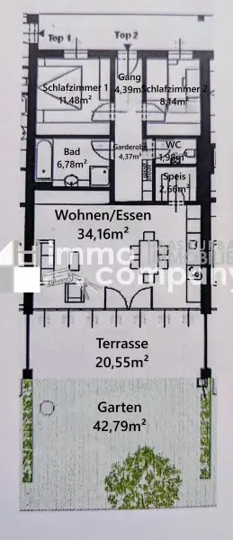 Großzügige 3-Zi-Gartenwohnung mit Küche - inkl. 2 KFZ-Stellplätze