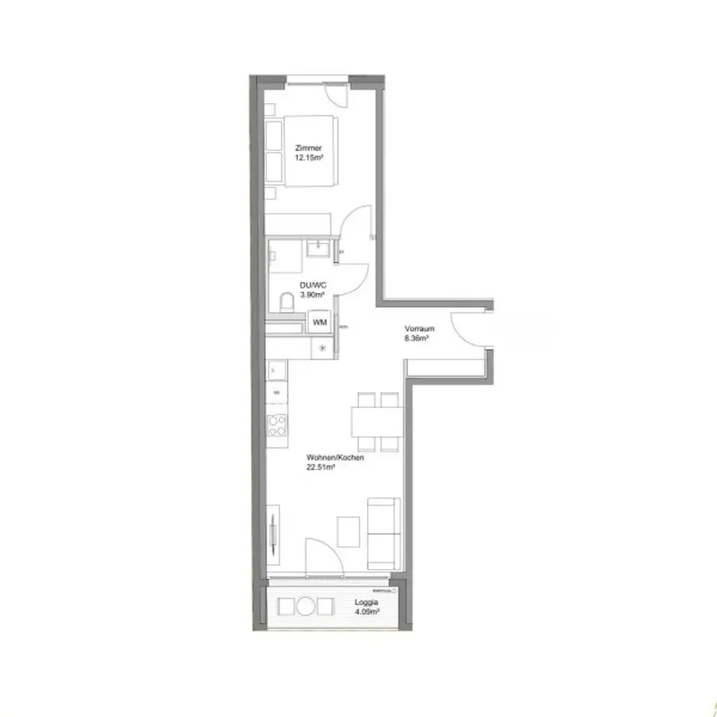 Erstbezug ab Dezember! 2-Zimmer-Loggiawohnung inkl. Stellplatz und Garten zu vermieten!