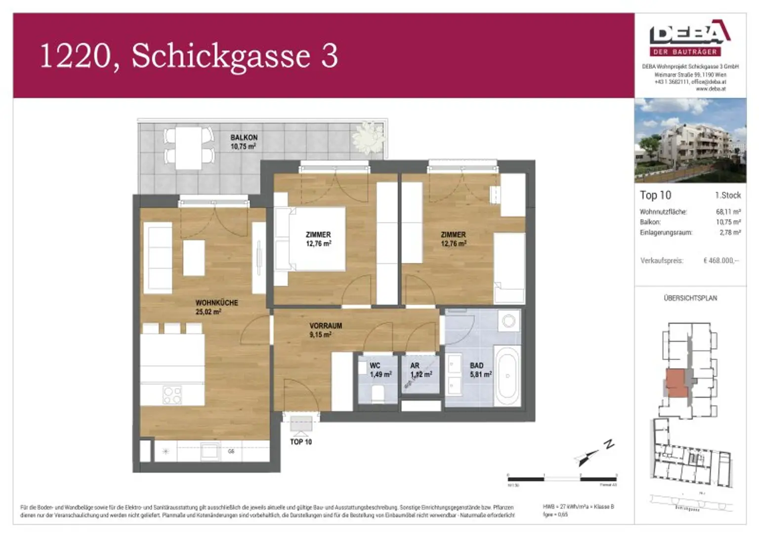Die Perle von Stadlau - Schickgasse 3 - provisionsfreie Eigentumswohnungen an der U2 Hardeggasse