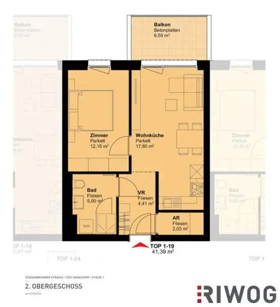 Top Neubauprojekt - Gerasdorf bei Wien - 2 Zimmer - Ostbalkon