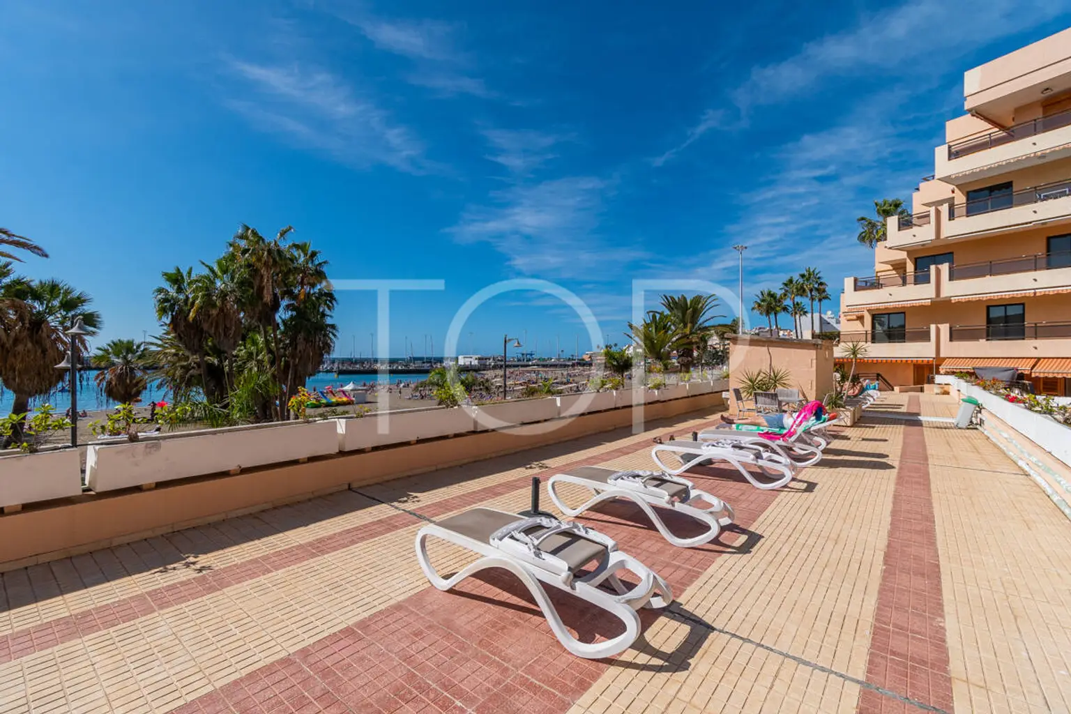 Apartment in erster Meereslinie mit großer Terrasse in Playa de Los Cristianos