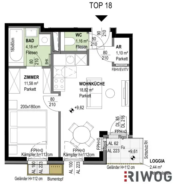 ERSTBEZUG | 2-Zimmer Neubau mit Loggia | Fernwärme | Fassadenbegrünung | TG-Stellplatz optional | Nachhaltiges Wohnbauprojekt