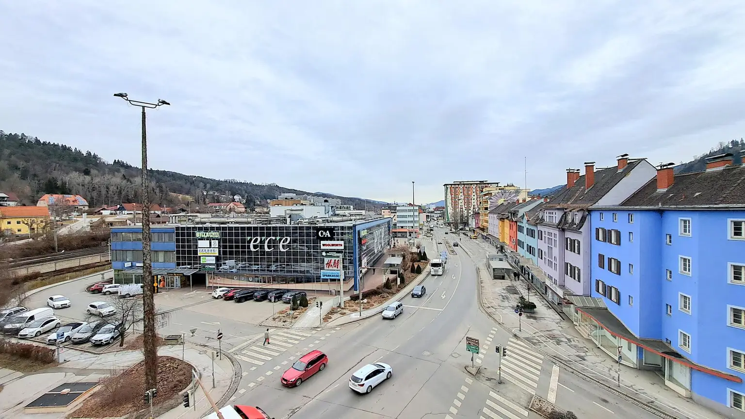 Blick zum Europaplatz mit dem Einkaufszentrum ECE