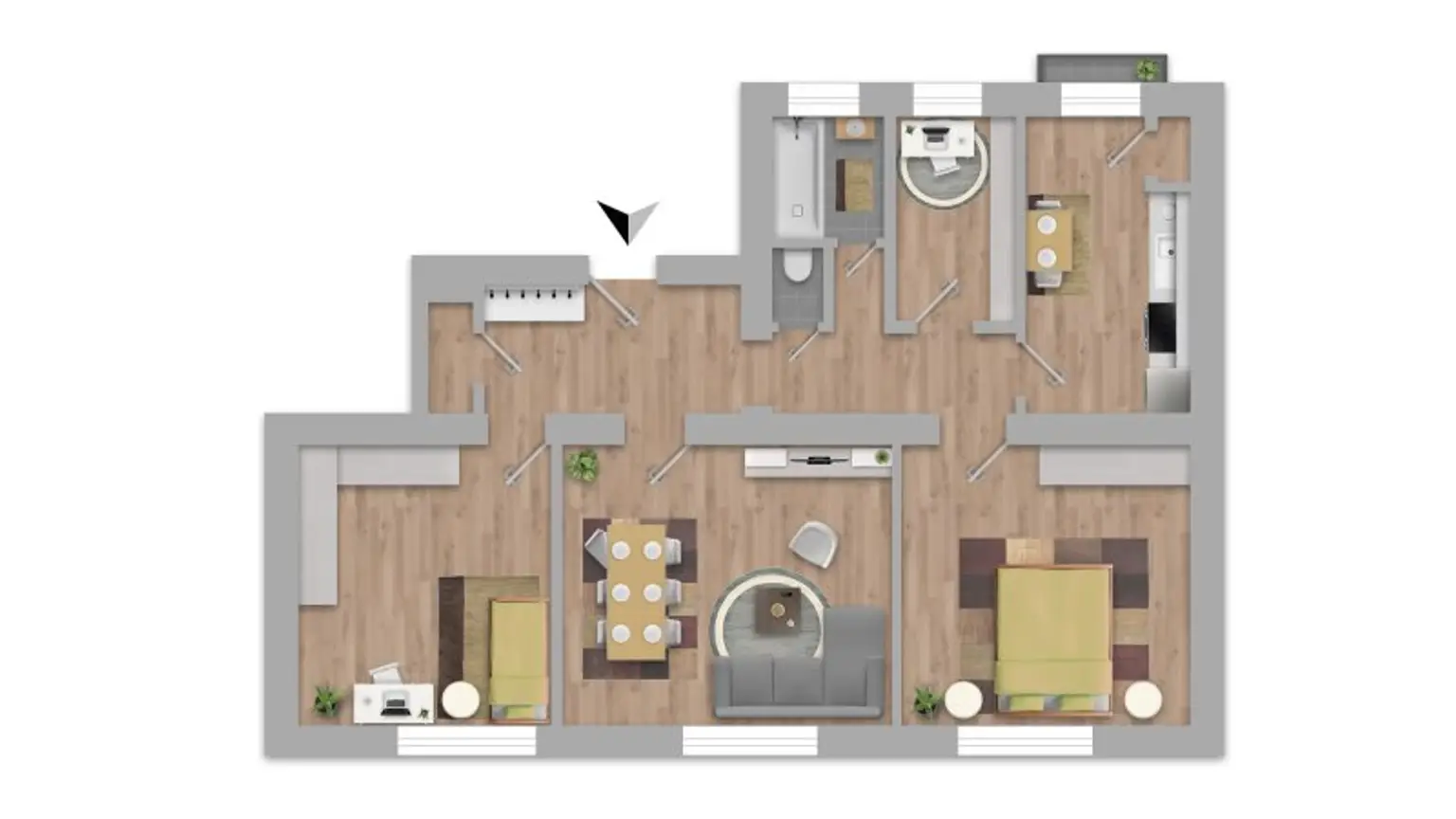 Stilvolle 4-Zimmer Wohnung mit Balkon im Herzen von Linz zu kaufen - Nähe Kapuzinerkirche