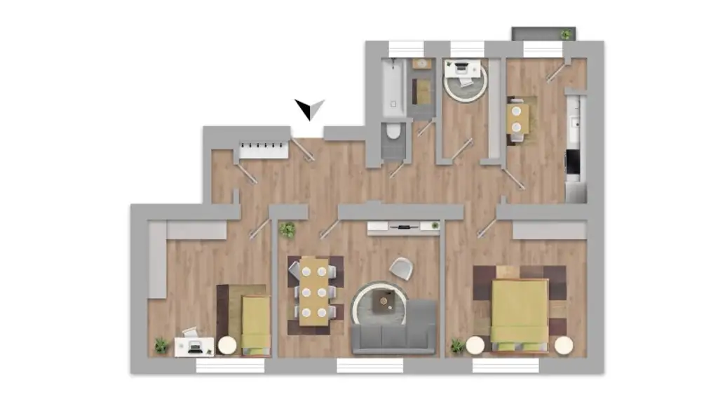 Stilvolle 4-Zimmer Wohnung mit Balkon im Herzen von Linz zu kaufen - Nähe Kapuzinerkirche