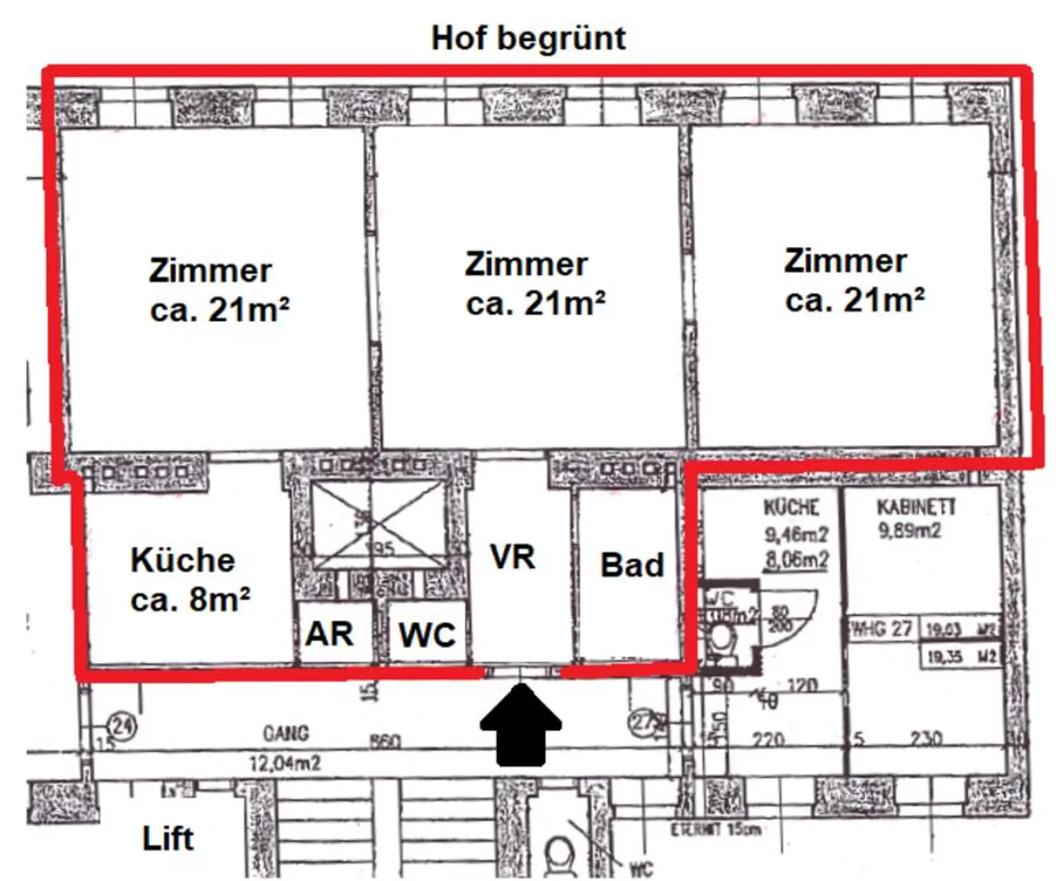 3-Zimmer--Küche-Wohnung nähe Praterstern