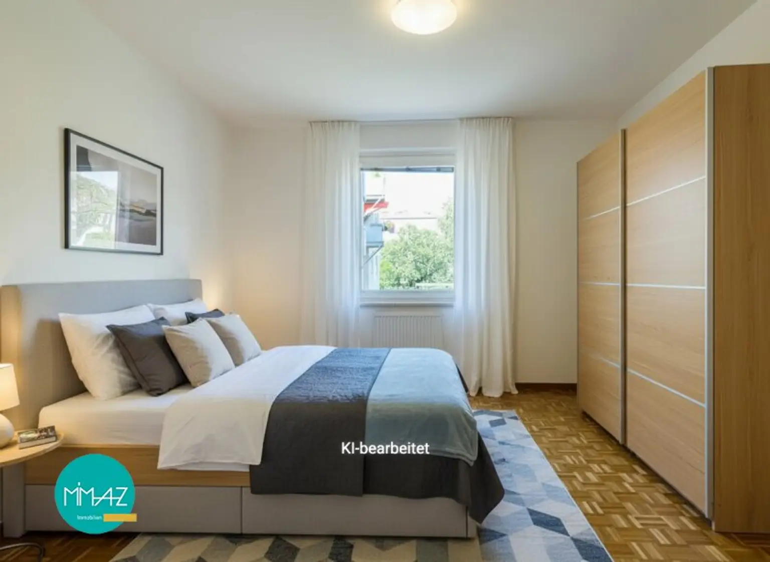 Schlafzimmer virtuell gestaged